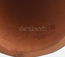 Kovács Margit (1902-1977): Kislány kendővel. Festett kerámia, jelzett, hibátlan, m: 12 cm /// Margit...