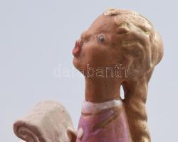 Kovács Margit (1902-1977): Éneklő lány. Festett kerámia, jelzett, hibátlan, m: 13 cm /// Margit Ková...