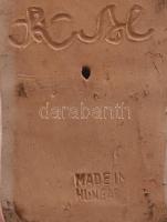 Kovács Margit (1902-1977): Széken ülő kislány. Festett kerámia, jelzett, hibátlan, m: 19 cm /// Marg...