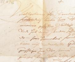 1688 Egy oldalas kézzel írt ex offo levél, viaszpecséttel "Batthyány hercegi levéltár, Körmend&...