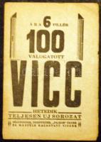 cca 1930 100 válogatott vicc, Rácz Gyula kiadása, Budapest