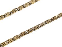 Aranyozott ezüst(Ag) briós szemű nyaklánc, jelzett, h: 42 cm, nettó: 8,8 g