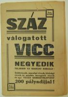 cca 1930 100 válogatott vicc, Rácz Gyula kiadása, Budapest