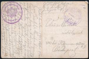 1915 Tábori posta képeslap "K.u.k. Etappentrainwerkstätte No.13." + "TP 155"