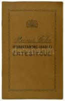 cca 1920 Sapkás segédlevél és iparostanonc leckefüzet