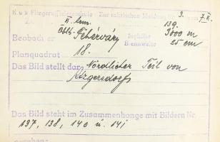 cca 1918 I. világháborús osztrák-magyar légifotó tétel, össz. 9 db fotó, közte Pollendorf (Felsőpuly...