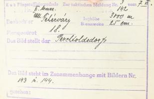 cca 1918 I. világháborús osztrák-magyar légifotó tétel, össz. 9 db fotó, közte Pollendorf (Felsőpuly...