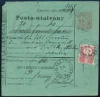 1874 5kr díjjegyes Posta-utalvány Réznyomat 5kr díjkiegészítéssel NYITRA ZSÁMBOKRÉT - NYITRA