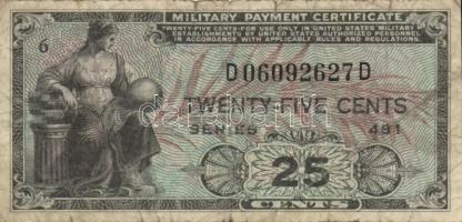 USA/katonai kiadás 1951. 10c, 25c (2x) T:III,III/IV