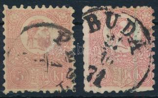 1871 Kőnyomat 2 x 5kr vegyes minőség / mixed quality