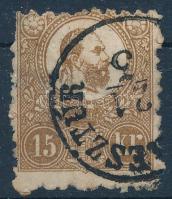 1871 Kőnyomat 15kr ...RESZTÚR (35.000) (javított fogazás, elvékonyodás / repaired perforation, thin paper)