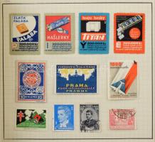 Több száz régi levélzáró, adománybélyeg, propaganda bélyeg stb füzetben