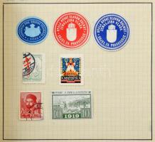 Több száz régi levélzáró, adománybélyeg, propaganda bélyeg stb füzetben