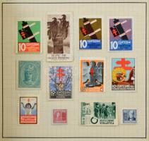 Több száz régi levélzáró, adománybélyeg, propaganda bélyeg stb füzetben