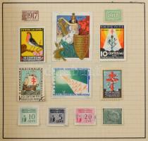 Több száz régi levélzáró, adománybélyeg, propaganda bélyeg stb füzetben