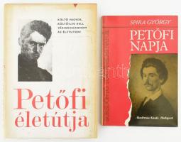 2 db Petőfi Sándorról szóló könyv: Petőfi életútja. Összeáll. és kommentálta: Martinkó András. Bp., 1972, Kossuth. Kiadói kartonált papírkötés, kissé sérült kiadói papír védőborítóban. + Spira György: Petőfi napja. Sorsdöntő történelmi napok I. Bp., 1975, Akadémiai Kiadó. Kiadói papírkötés.