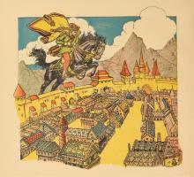 Lajos Ferenc: Világvándor király. Haranghy Jenő illusztrációival. Bp., é.n., Szépmíves Műhely. Átköt...