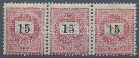 1889 15kr 3-as csík (16.000+) (2 falcos, 1 postatiszta / hinged 2 stamps, MNH 1 stamp)