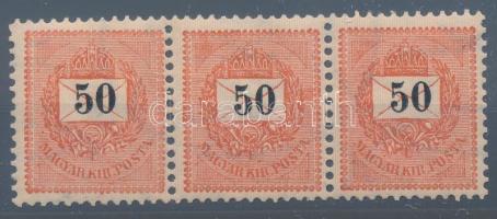 1889 50kr 3-as csík (65.000+) (2 db postatiszta, 1 db falcos bélyeg / MNH 2 stamps, hinged 1 stamp)