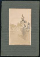 cca 1910 Ulánus katona fotója, fotó kartonon, 14x8 cm