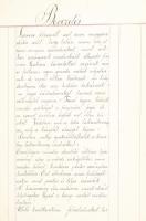 1882 Háztartási könyvecske, kézzel írt, kissé sérült, foltos borítóval, 18 sztl. lev