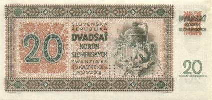 Szlovákia 1942. 20K "Specimen" T:I-