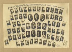 1928-1928 Pesti Izraelita Hitközség Reálgimáziumának érettségi tabló fotója Kissé gyűrött kartonon 36x26 cm
