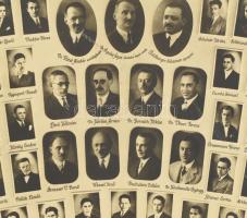1928-1928 Pesti Izraelita Hitközség Reálgimáziumának érettségi tabló fotója Kissé gyűrött kartonon 3...