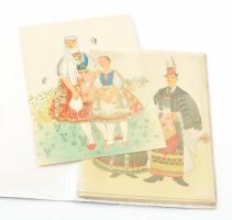 5 db Colorvox hanglemez képeslap (Népviseletek - népdalok), kiadói mappában