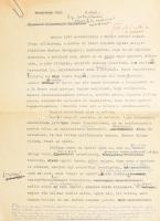 cca 1982 Boldizsár Iván: ,,Tisztelt tudományos emlékülés&quot;. Megemlékezés Markos György (1902-1976) geográfus, újságíró, egyetemi tanár 80. születésnapja alkalmából. Gépirat, 5 p. Boldizsár Iván (1912-1988) Kossuth- és József Attila-díjas író, újságíró, politikus autográf aláírásával, illetve javításaival, kiegészítéseivel.