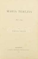 Marczali Henrik: Mária Terézia 1717-1780. Bp., 1891, Magyar Történelmi Társulat (Magyar Történelmi Életrajzok). Aranyozott gerincű, kissé kopott félvászon kötésben, első néhány lap címképpel és címlappal kijár, néhány kevés lap kissé foltos.