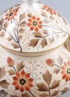 cca 19. sz. vége, 4 személyes teás készlet. 9 darabos készlet, kézzel festett, kis sérüléssel