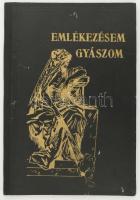 1943 ,,Emlékezésem, gyászom", izraelita halálozási emlékkönyv, kalendárium. Kiadja: a Poel Czedek Egylet, Bp. (Neuwald Illés Utódai-ny.), 22 p. Aranyozott félvászon-kötésben, kitöltve, a Poel Czedek Egylet bélyegzőjével.