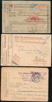 1916-1917 3 db orosz hadifogoly levelezőlap
