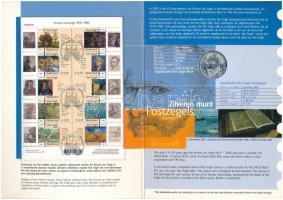 Hollandia 2003. 5E Ag "Beatrix / Vincent Van Gogh" karton díszlapon, bélyegblokkal T:UNC
...