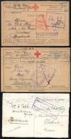 1915-1917 3 db orosz hadifogoly levelezőlap