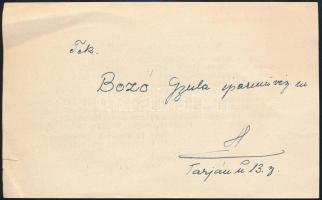 cca 1938 Nemzeti Front Magyarszocialista Néppárt sokszorosított körlevele, meghívója Rajniss Ferenc ...