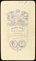cca 1880 Borsos József: kisgyermek fotója, vizitkártya
