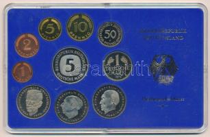 NSZK 1979J 1pf-5M (10xklf) forgalmi sor műanyag dísztokban T:PP  FRG 1979J 1 Pfennig - 5 Mark (10xdiff) coin set in plastic case C:PP