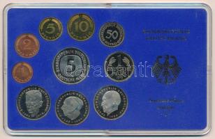 NSZK 1979F 1pf-5M (10xklf) forgalmi sor műanyag dísztokban T:PP  FRG 1979F 1 Pfennig - 5 Mark (10xdiff) coin set in plastic case C:PP