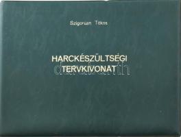 cca 1970 Szigorúan Titkos Harckészültségi Tervkivonat műbőr mappa, 24x31 cm