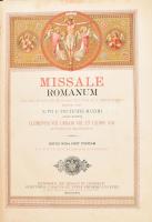 Missale Romanum. Ratisbonae [Regensburg], 1896, Friderici Pustet. Latin nyelven. Kiadói aranyozott e...