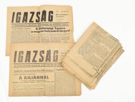 1956-os forradalmi újsággyűjtemény, össz. 10 db: Magyar Honvéd, nov. 3., Népszava, nov. 1.; Népakarat, nov. 3., Magyar Világ, nov. 3., Igazság okt. 30. és nov. 3. stb., részben szakadásokkal