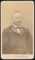 cca 1870-1880 Férfiportré, keményhátú fotó Koncz Kálmán csokonya[visontai] műterméből, 10x6 cm