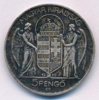 1939. 5P Ag "Horthy balra" T:XF,VF ü., patina Adamo P8.2