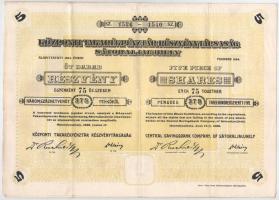 Sátoraljaújhely 1928. "Központi Takarékpénztár Részvénytársaság" öt darab részvénye egyben...
