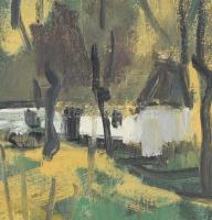 Batári László (1920-1997): Nyírségi táj (Kabalás, Nyírpazony). Olaj, vászon. Jelzett. Hátoldalán aut...