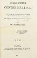 Alexandre Johanneau: Épigrammes contre Martial: ou, les milles et une droleries.... Paris, 1834. Johanneau. 157p.  Félvászon kötésben