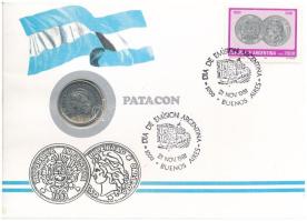 Argentína 1984. 1P acél felbélyegzett borítékban, alkalmi bélyegzéssel T:XF Argentina 1984. 1 Peso acél in envelope with stamp and cancellation C:XF