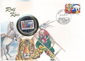 Egyenlítői-Guinea 1996. 1000Fr Cu-Ni "Rolf Knie - Cirkusz" multicolor, felbélyegzett borítékban, alkalmi bélyegzéssel T:PP Equatorial Guines 1996. 1000 Francs Cu-Ni "Rolf Knie - Zirkus" multicolor, in envelope with stamp and cancellation C:PP